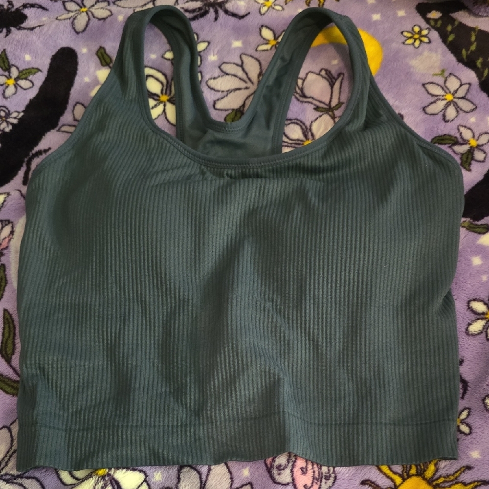 Calia Gray Ribbed Tank Top